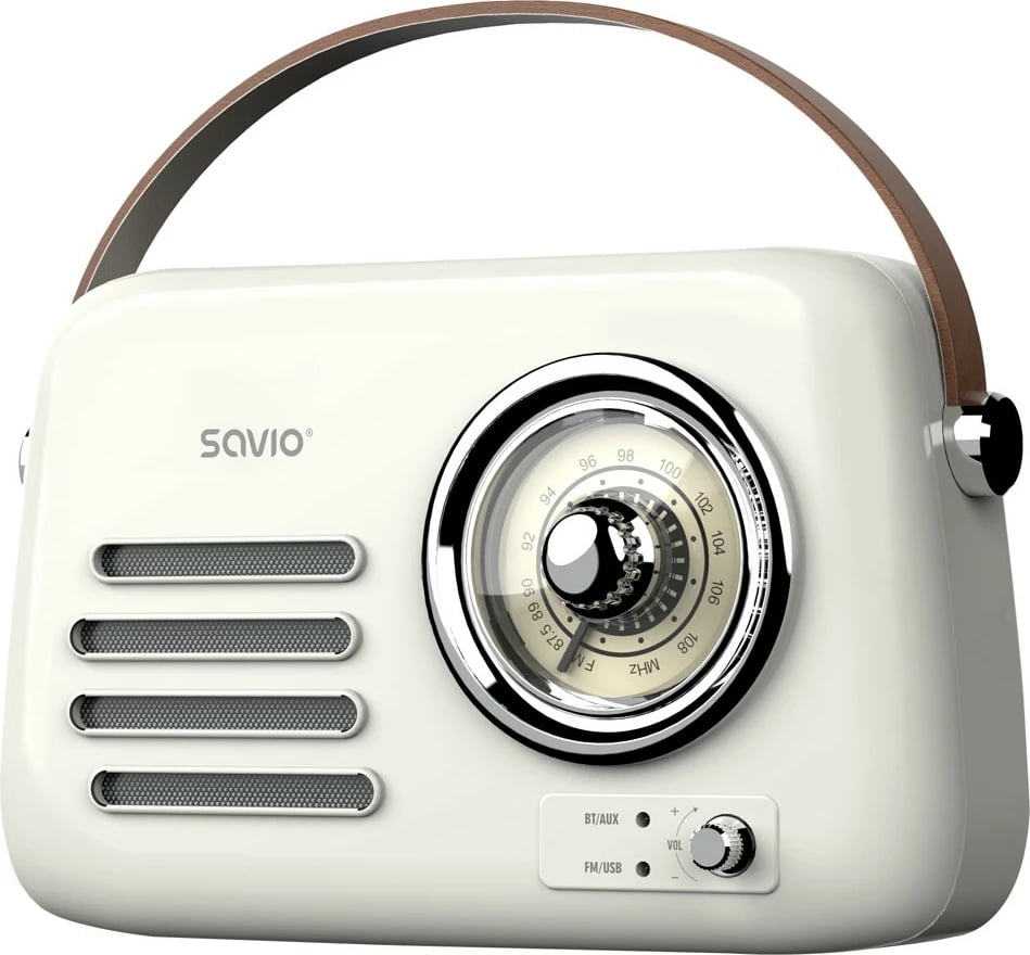 Radio portative Savio RS-02, Bluetooth 5.3, USB-C, e bardhë