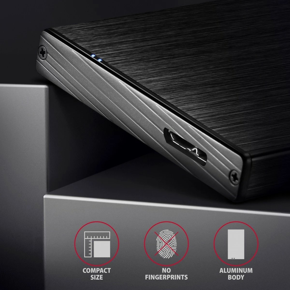 Kasë e jashtme AXAGON EE25-XA6 për disk 2.5", USB 3.2 Gen 1, Alumini, E zezë