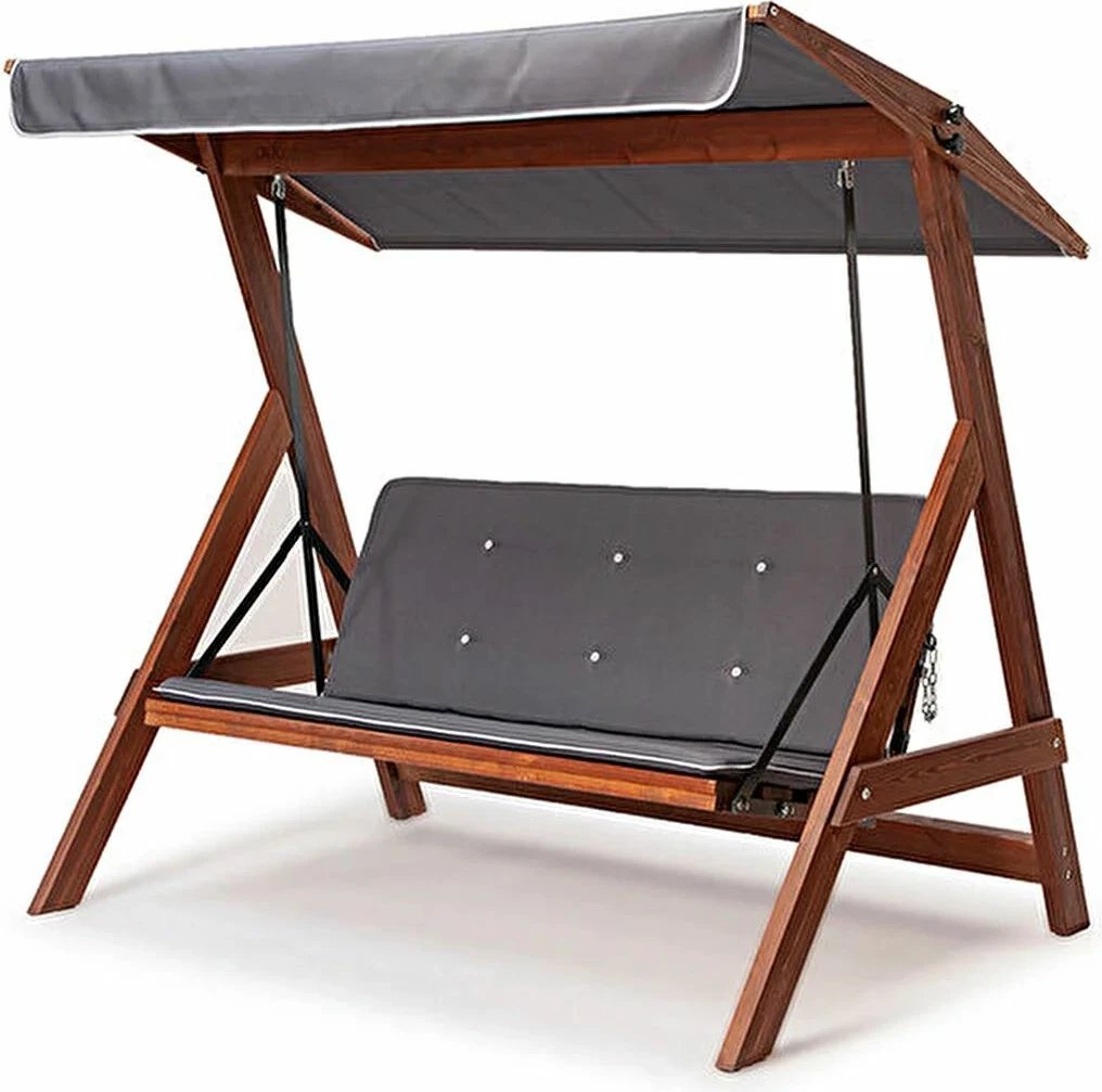 Karrige lëkundëse treshe për kopsht, ngjyrë antracit, Skye Decor, Roma 2000