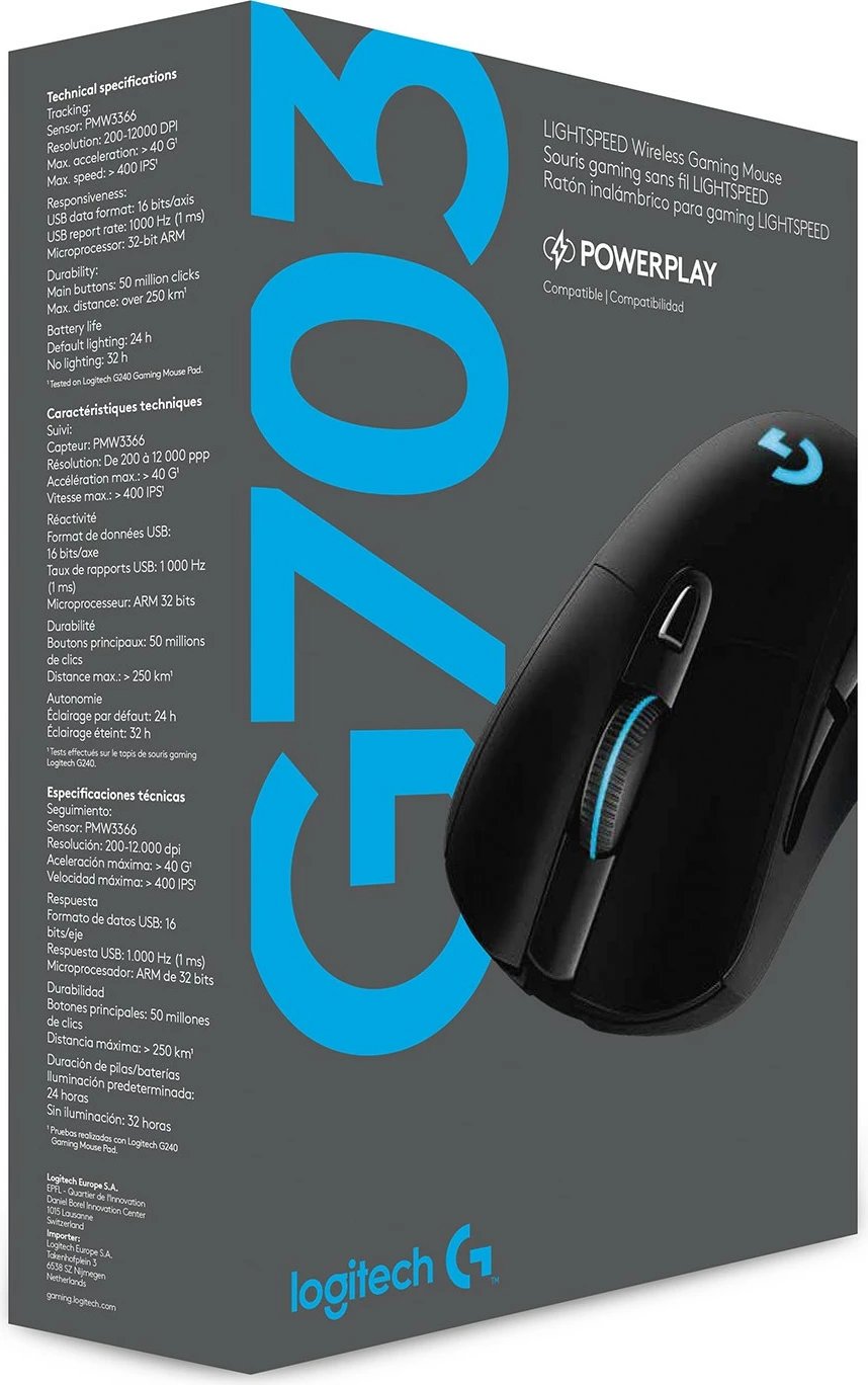 Maus Logitech G703 LIGHTSPEED wireless, gaming, i zi