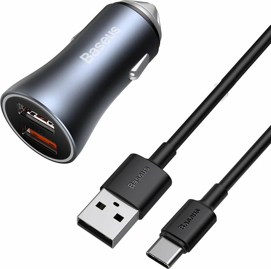 Karikues makine Baseus Golden Contactor Pro, 2x USB, 40W, me kabllo USB-C, Gri