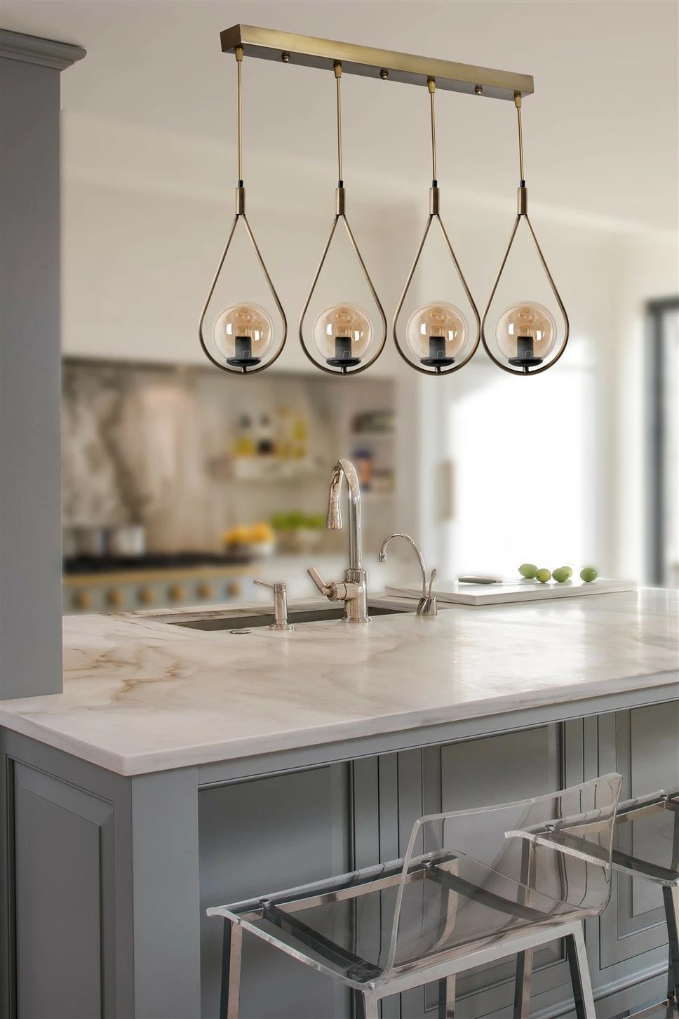 Llambë varëse Opviq Damla, 4 copa, qelq bal, ngjyrë bakri