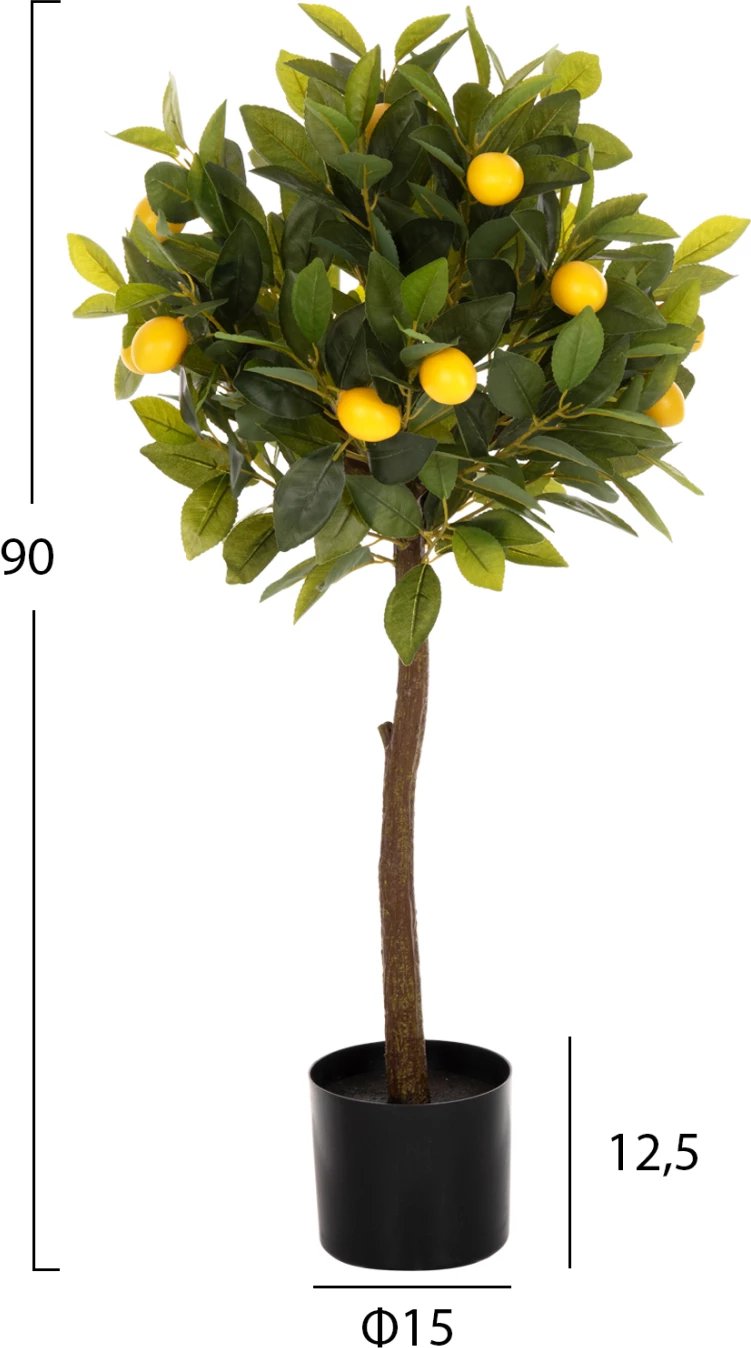 Bimë dekorative sintetike në vazo FH4019 pemë limoni Φ15x12.5-90Hcm