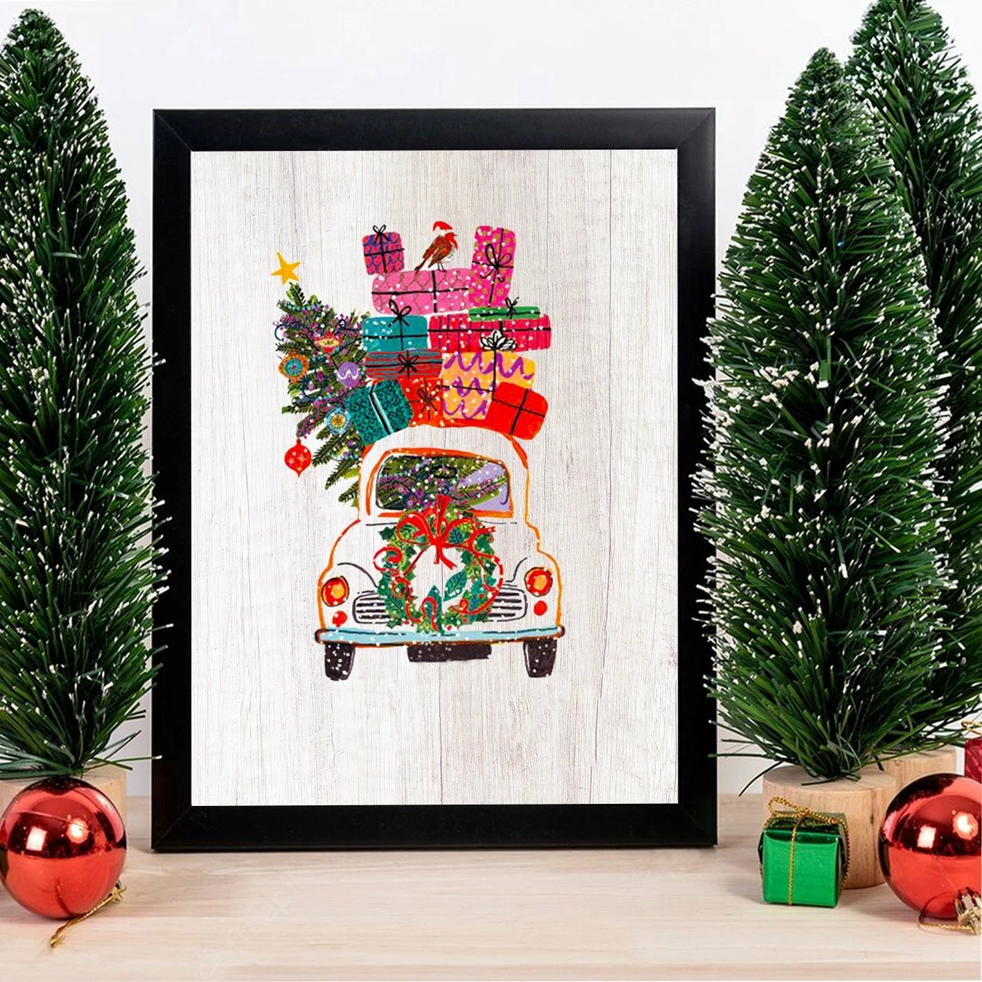 Pikturë dekorative me kornizë, MDF, shumëngjyrëshe, Wallity, SC7436501293215