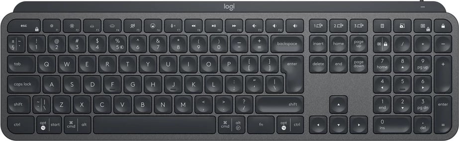 Tastierë Logitech MX Keys Business 920-010244, layout gjerman (QWERTZ), madhësi e plotë, gri e errët
