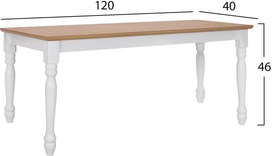 Stol për tavolinë ngrënieje, sedilje natyrale, kornizë e bardhë, FH8281, 120x40x46 cm