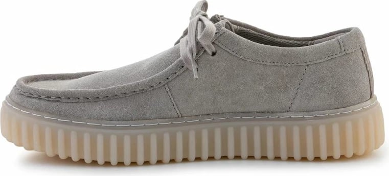 Këpucë Clarks për meshkuj, gri e çelët