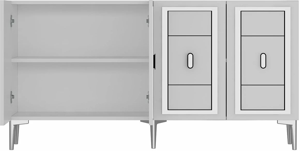 Konsol Skye Decor, Orion, e bardhë, argjend