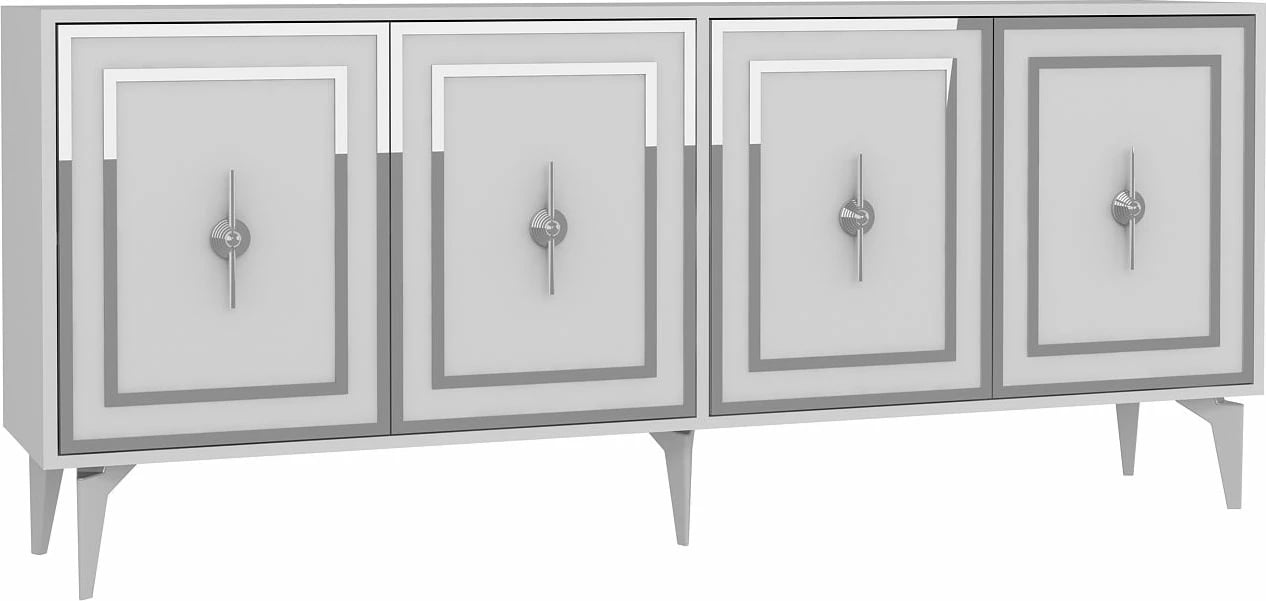 Konsol Skye Decor, samba e bardhë, argjend