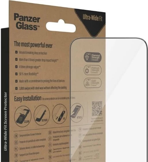 Xham i temperuar PanzerGlass Ultra-Wide Fit për iPhone 14 Pro Max, antibakterial
