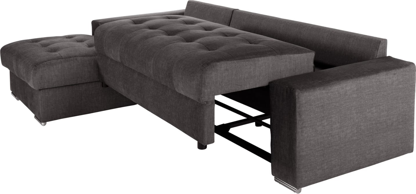 Divan qoshe (majtas) me shtrat dhe hapësirë ruajtjeje CLANCY FH3281.02L, pëlhurë antracit, 308x181x92H cm