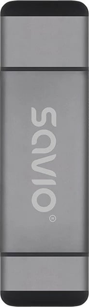 Lexues kartelash SD 3-në-1 Savio AK-72, USB-C, USB-A 2.0, Micro USB, Gri