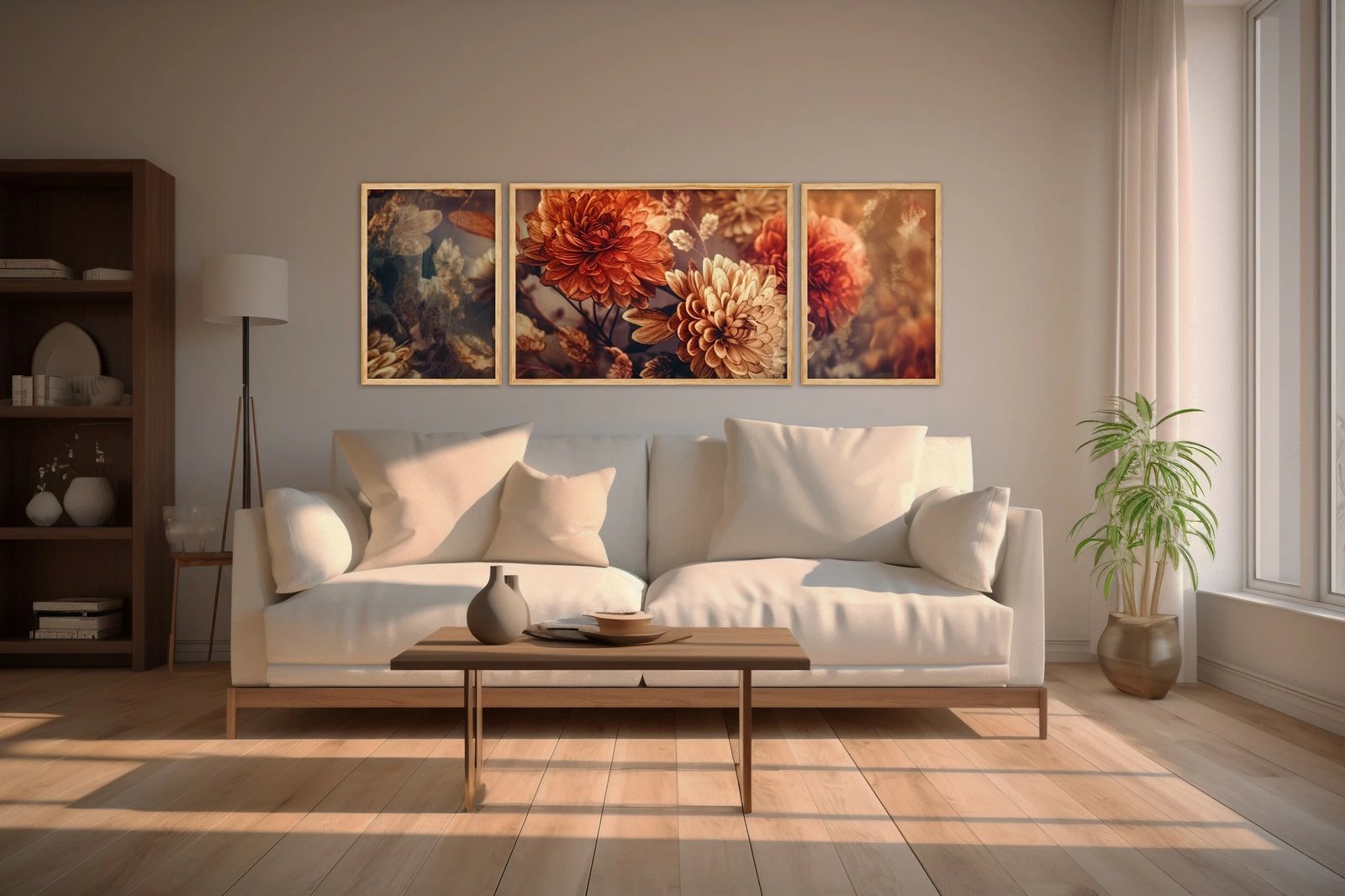 Pikturë dekorative me kornizë MDF (3 copë), Wallity, Huhu308, 50x140