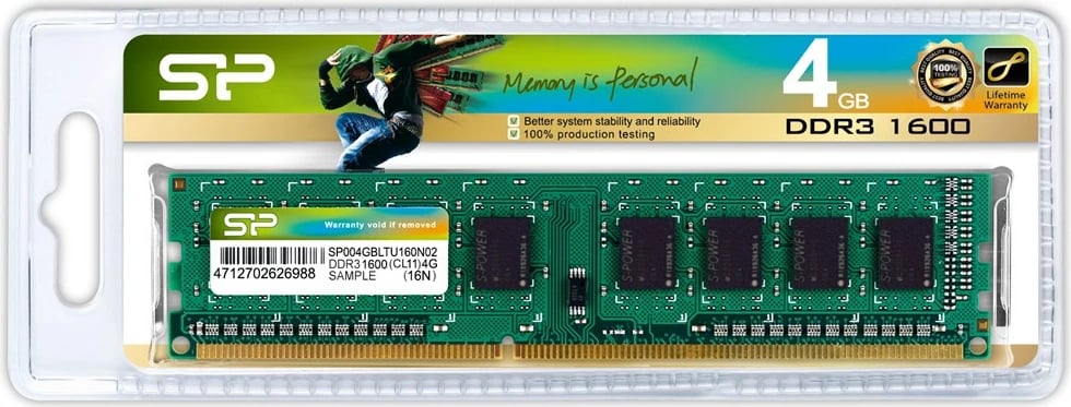 Modul për RAM memorie Silicon Power, 4GB DDR3, 1.6 GHz