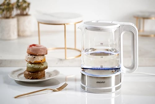 Çajnik elektrik qelqi, Mesko, MS1301, 1.7 L, kontroll temperature, LED, i bardhë