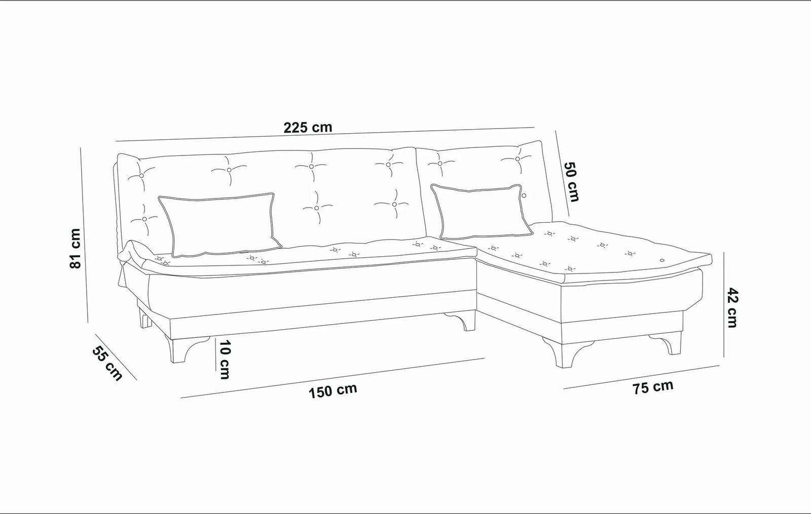 Kënd-sofë krevati Atelier del Sofa, Santo-S, ngjyrë blu e errët