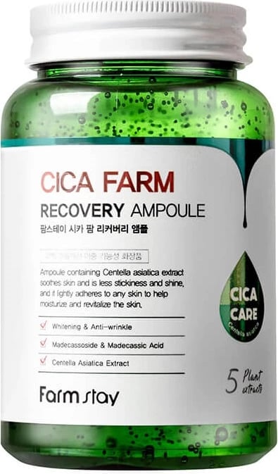 Ampulë fytyre ushqyese FarmStay Cica Farm Recovery për femra 250ml