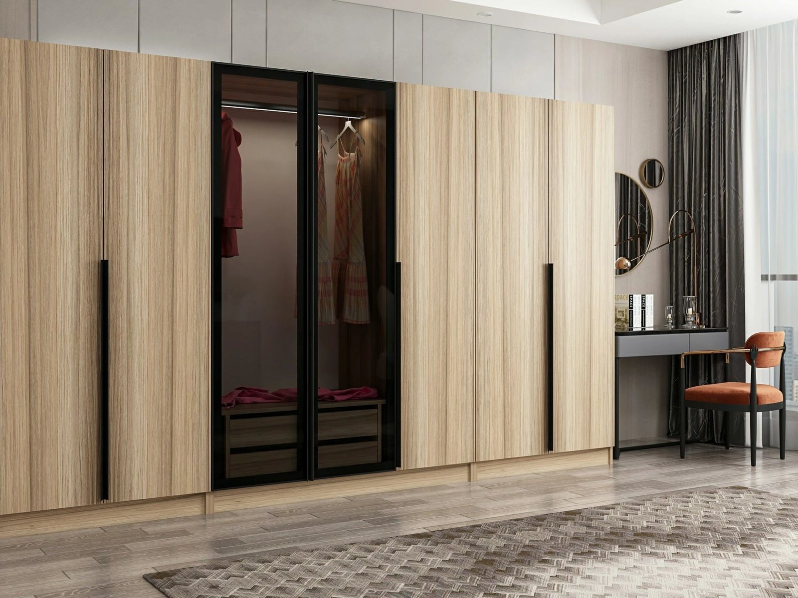 Dollap Skye Decor, Kale Plus, fume dhe lis, 315x210x52cm