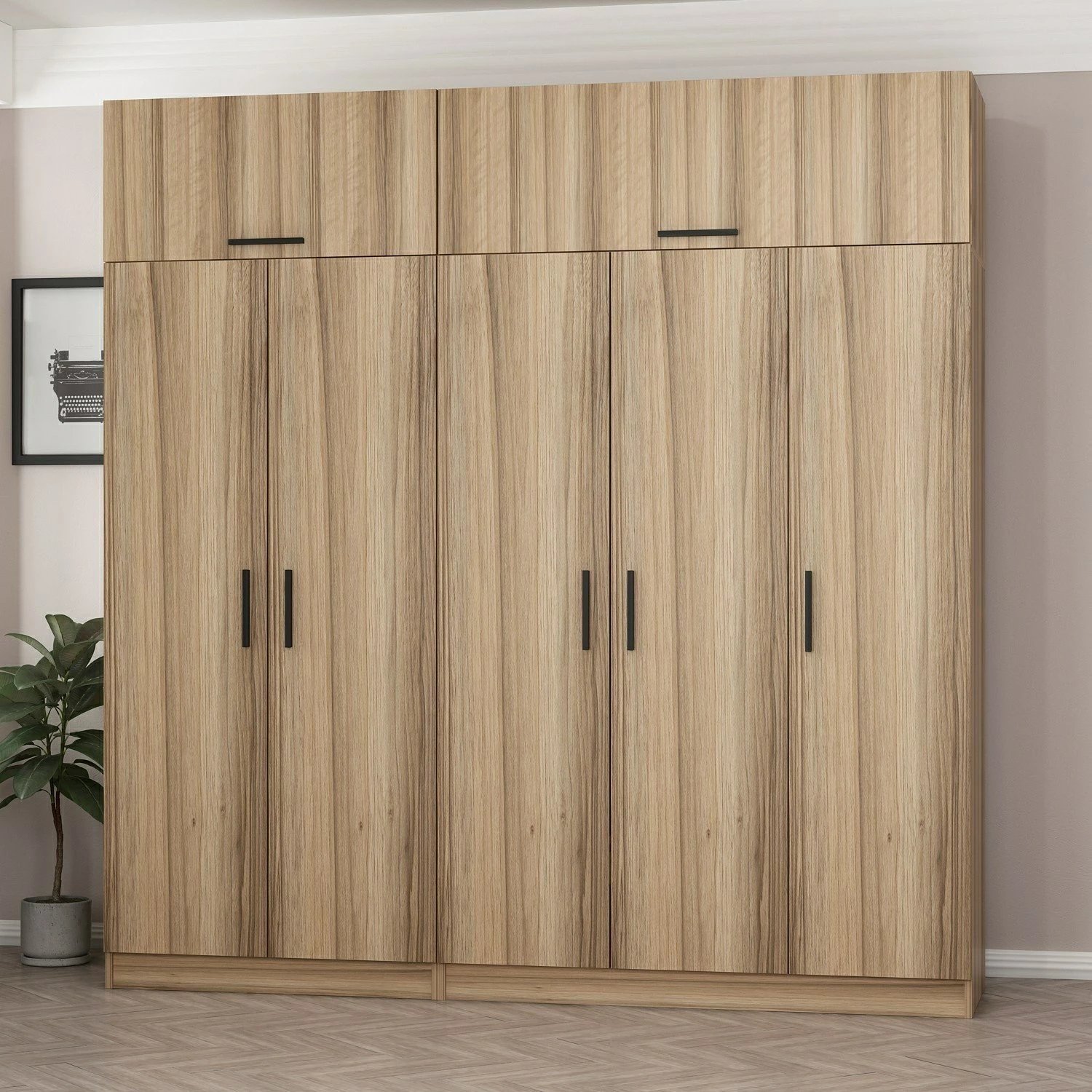 Dollap garderobe Skye Decor, ngjyrë dore, 7709