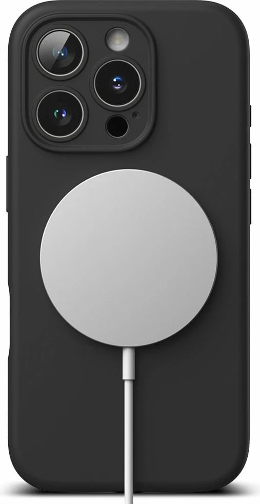 Mbështjellës Ringke Silicone MagSafe për iPhone 16 Pro, i zi