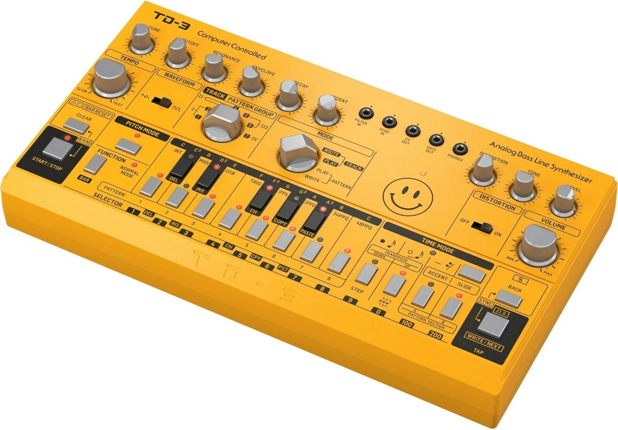 Sintetizator bas analog Behringer TD-3-AM, Verdhë Sintetizator bas analog Behringer TD-3-AM, Verdhë