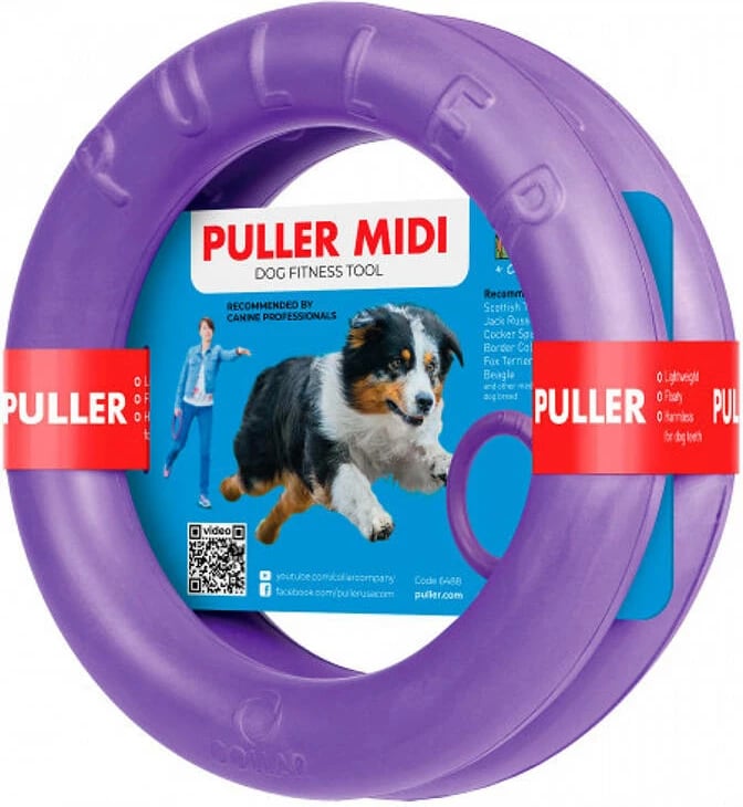 Lodër ushtrimore për qen Puller Midi 19.5 cm, set 2 copë, vjollcë