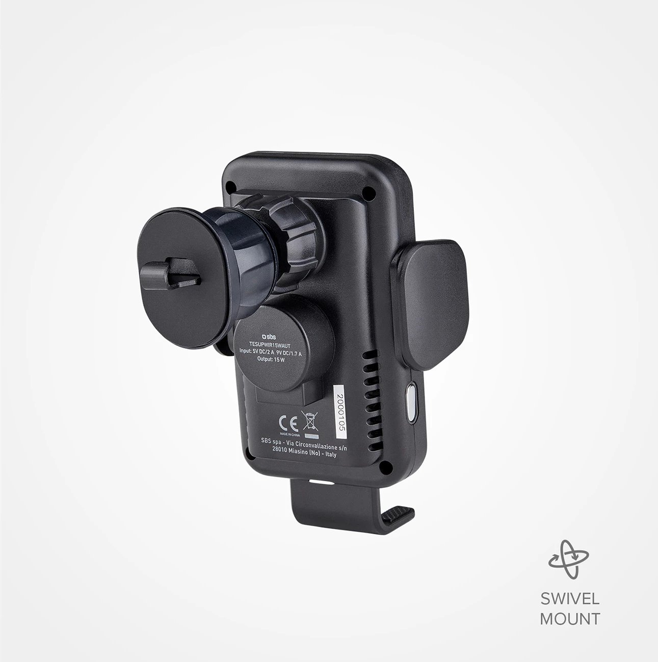 Mbështjellës me karikim wireless SBS TESUPWIR15WAUT për ventilator të makinës, 15W, i zi