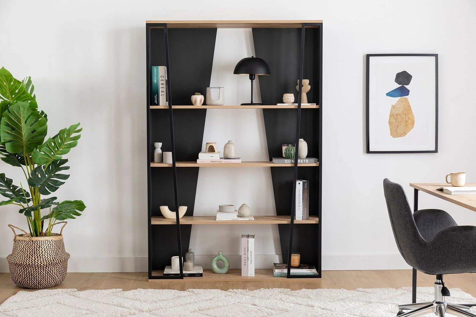 Raft librash Hanah Home, Lissa, ngjyrë e zezë