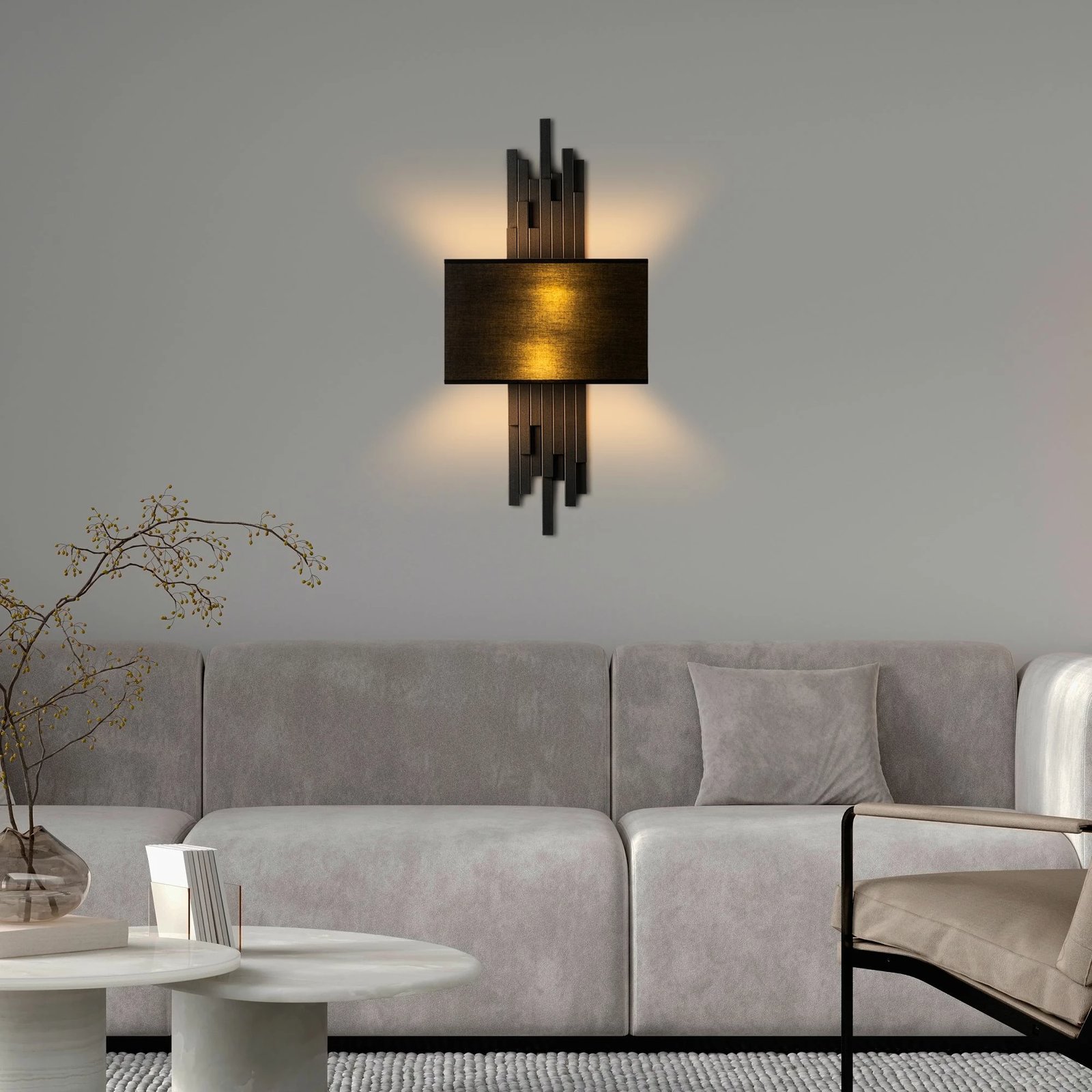 Llambë muri Opviq, Axıs - 15104, metal dhe stof, ngjyrë e zezë