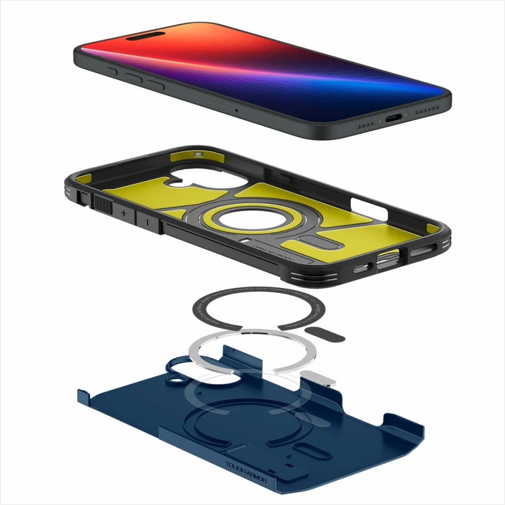 Mbështjellës Spigen Tough Armor Mag për iPhone 16, MagSafe, Blu