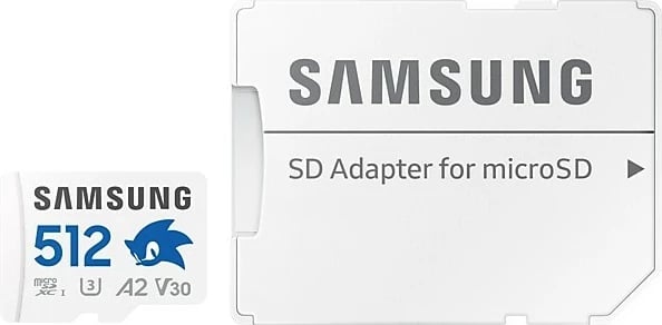 Kartelë memorie Samsung PRO Plus Sonic 512GB microSD, me adapter SD, Bardhë