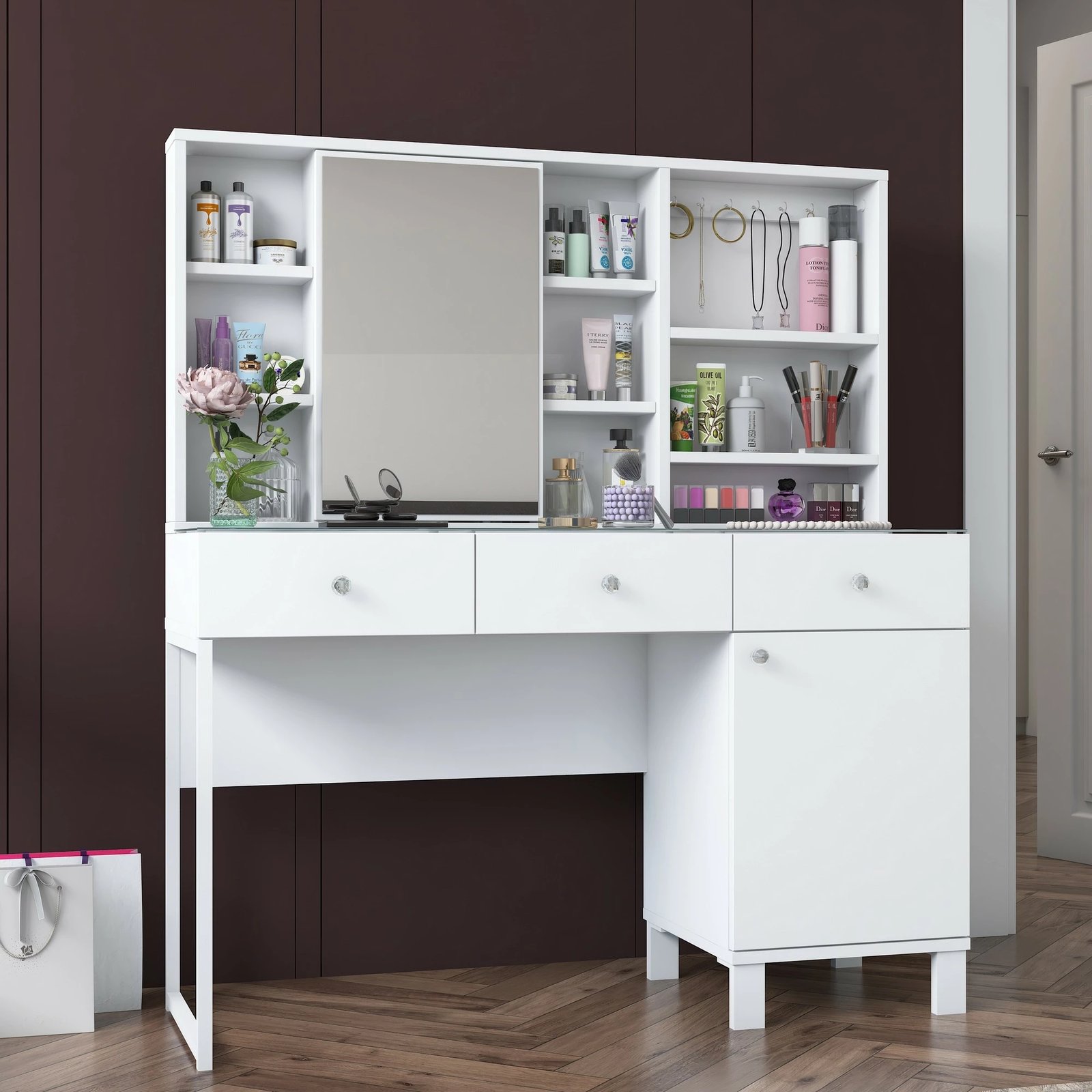 Tavolinë grimi Skye Decor, e bardhë, BJ138 - 3442