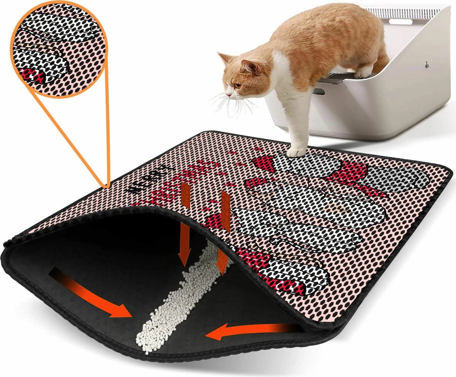 Tapet për rërë mace, shumëngjyrësh, Paws & Whiskers, Nrszn0240, 45x60cm