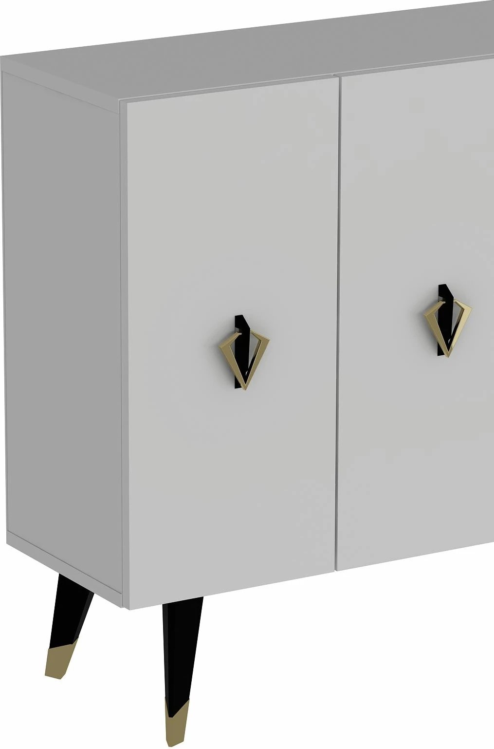 Konsol Skye Decor, e bardhë, e zezë, ari, 8164KM-32