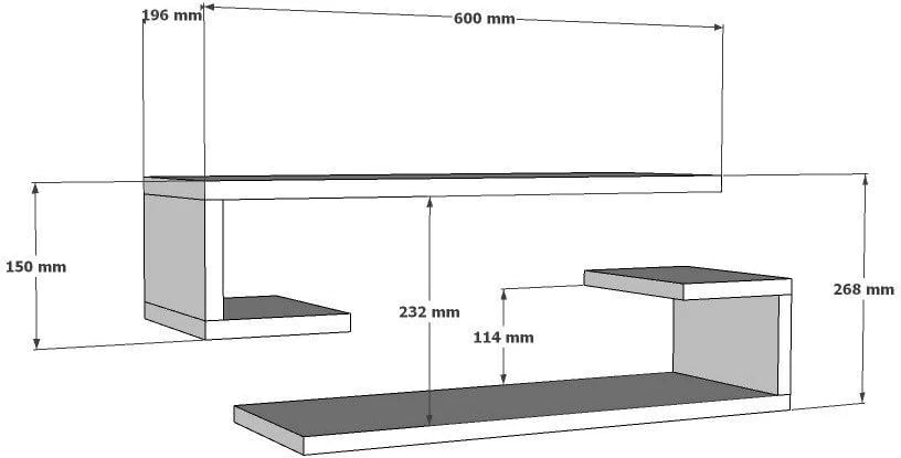 Raft muri, ngjyrë lisi safir, Eldo, 2 copë