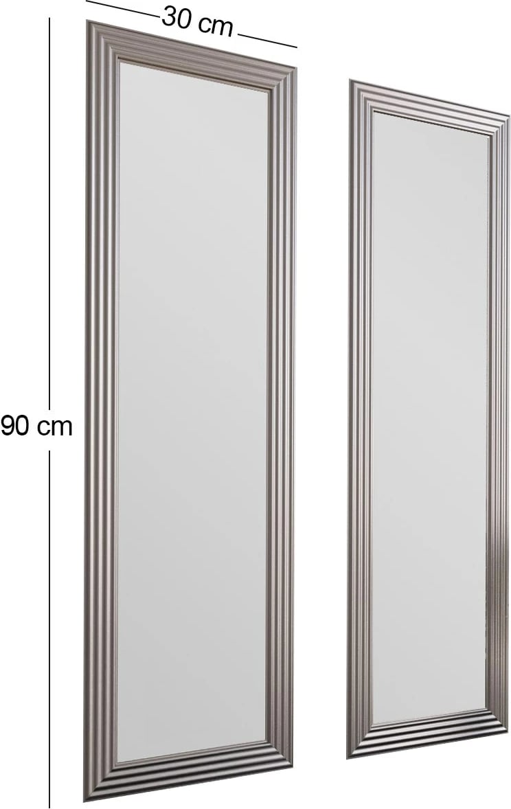 Set pasqyrash (2 copë), Skye Decor, ngjyrë argjendi