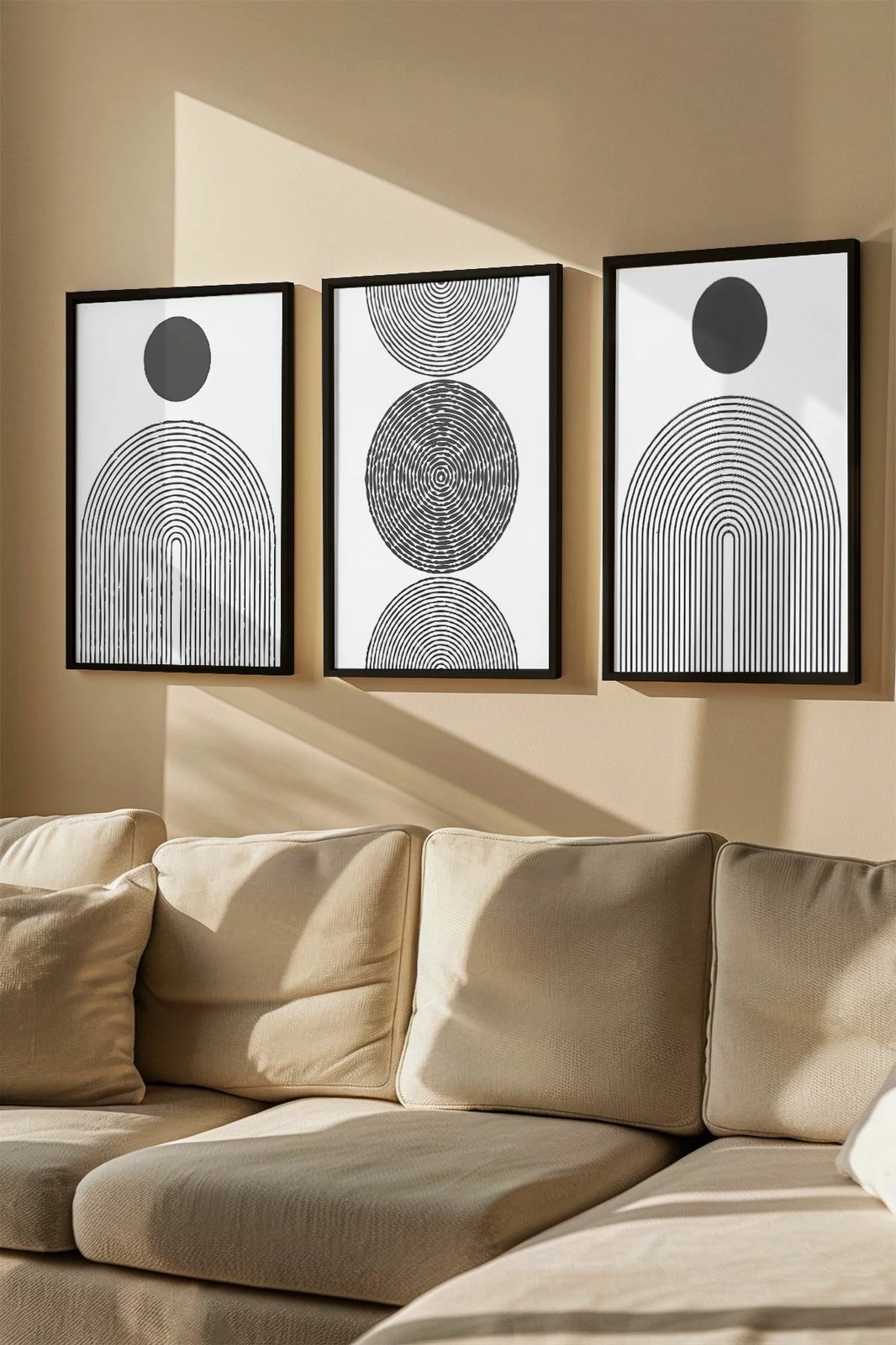 Pikturë dekorative me kornizë (3 copë), Wallity, Artvmodel41-Sıyah