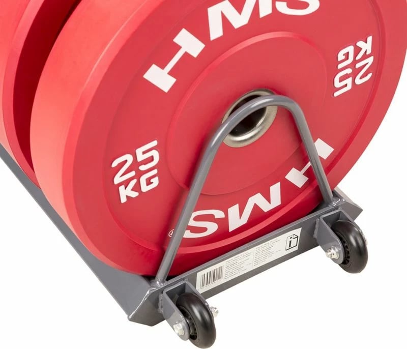 Karrocë peshash HMS për palestër, ngjyrë çeliku