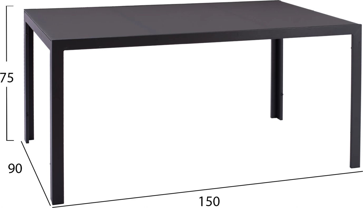 Set për darkë 7 pjesë, tavolinë gri 150x90 dhe karrige me litar FH11525.01