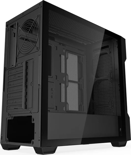 Kasë Darkflash DS900 Mesh ATX midi tower me panel xhami të temperuar, panel përparmë mesh, mbështetje deri 12 ventilatorë dhe radiator 360 mm, pa ventilatorë, e zezë