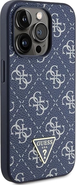 Mbështjellës Guess 4G Triangle Metal Logo për iPhone 15 Pro, Kaltër Mbështjellës Guess 4G Triangle Metal Logo për iPhone 15 Pro, Kaltër