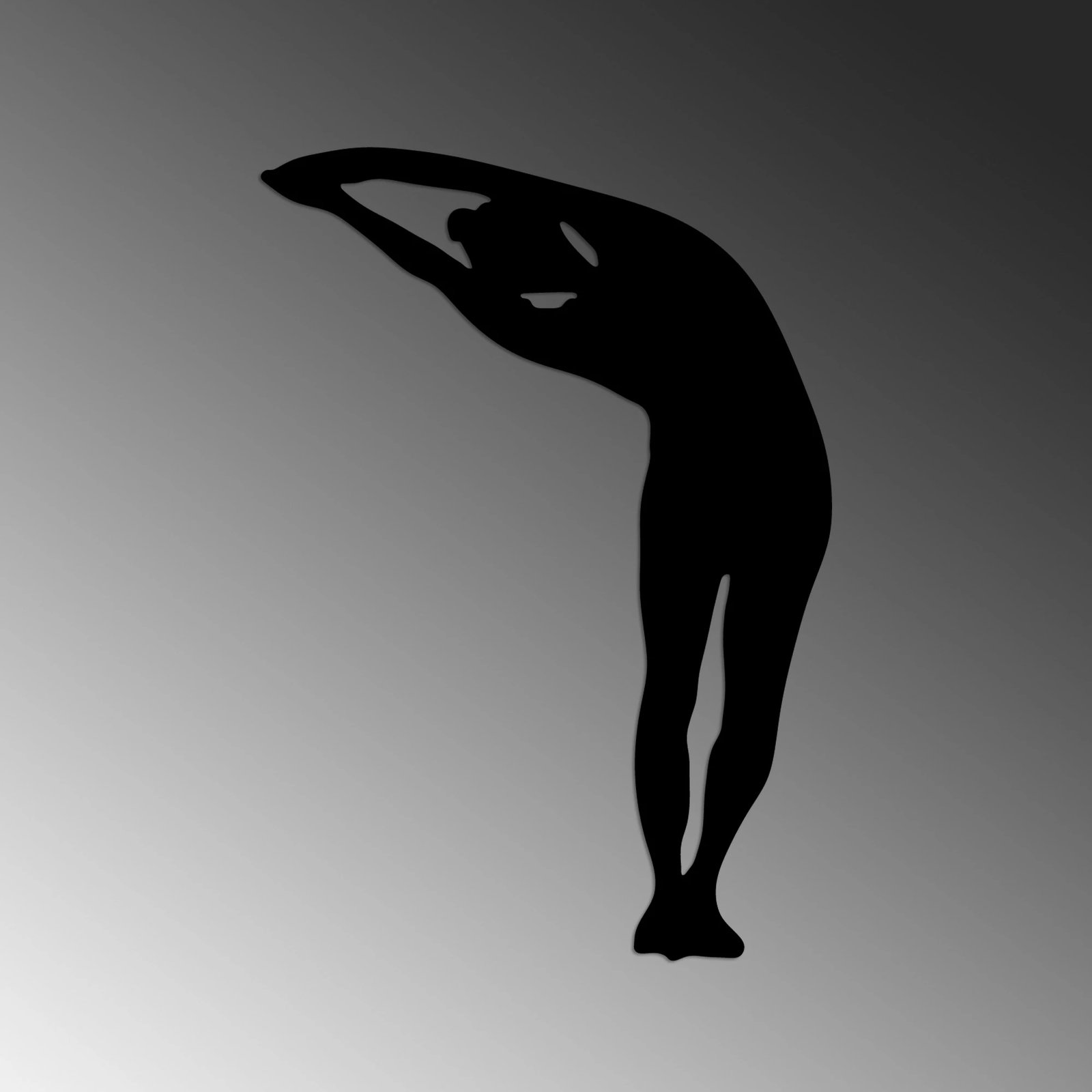 Aksesor dekorativ metalik për mur, Wallity, Yoga 28, ngjyrë e zezë, 42x60cm