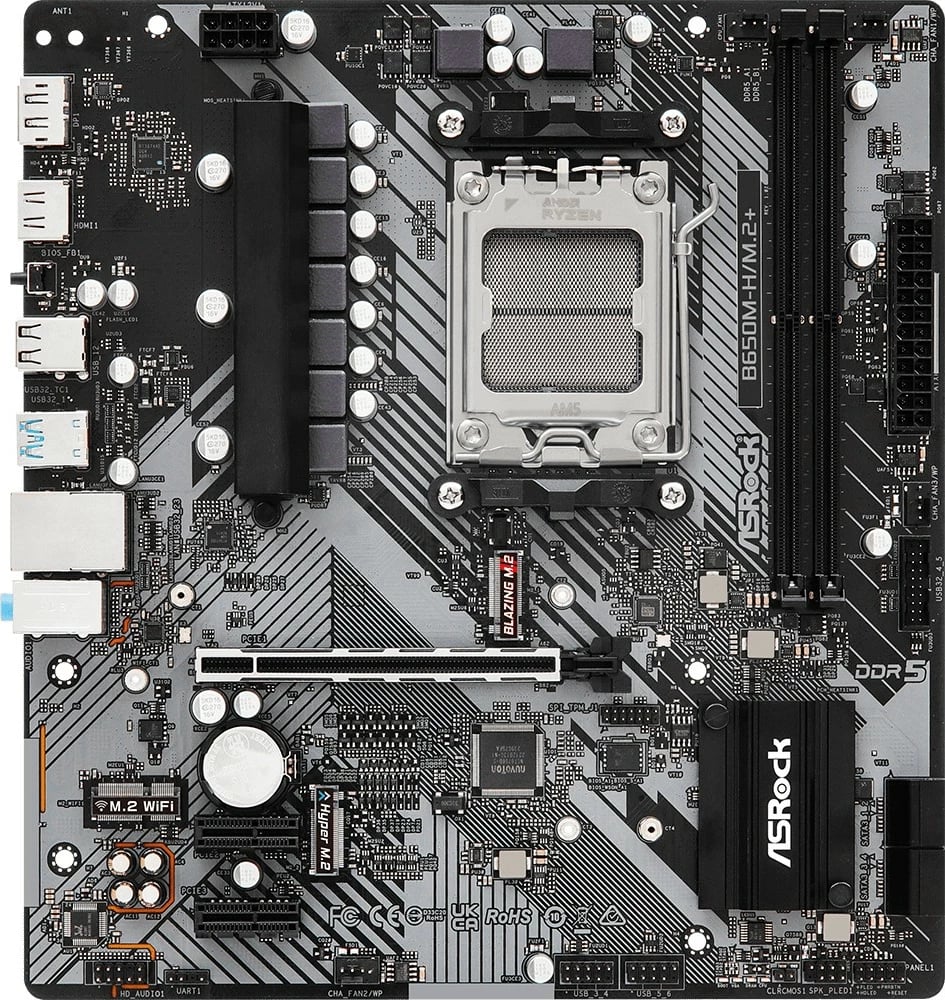 Pllakë amë ASRock B650M-H/M.2+, Socket AM5, DDR5, micro ATX
