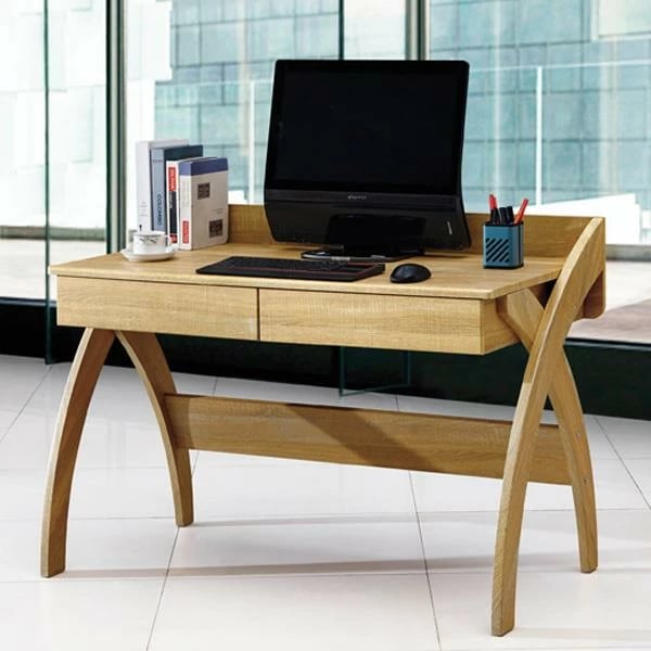 Tavolinë kompjuteri nextdeco me 2 sirtarë, H84x120x60cm, kafe