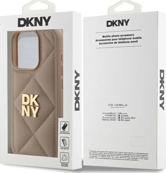 Mbështjellës DKNY për iPhone 15 Pro, Bezhe