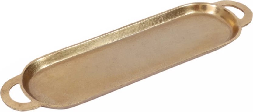 Tabaka dekorative CORLI, alumin, ngjyrë ari, 60x16x3cm