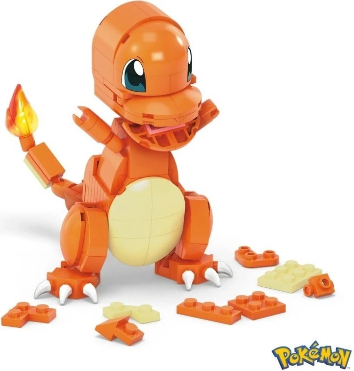 Set ndërtimi Mega Bloks Pokémon Charmander, 180 pjesë, Portokalli