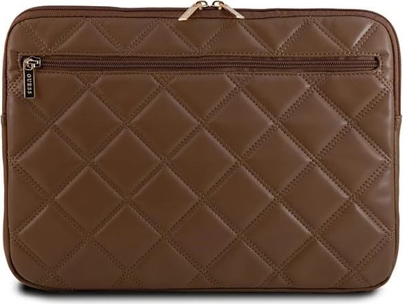 Mbështjellës laptopi Guess Quilted 4G, 14 inç, Kafe