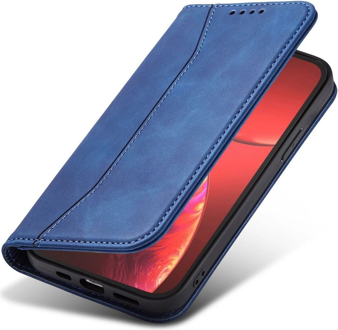Mbështjellës Hurtel Magnet Fancy Case për iPhone 14 Pro, me kapak, portofol dhe mbajtëse, kaltër