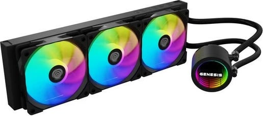 Kasë ftohëse me ujë Natec HYDRIA GENESIS 360 ARGB, 3 ventilatorë, e zezë